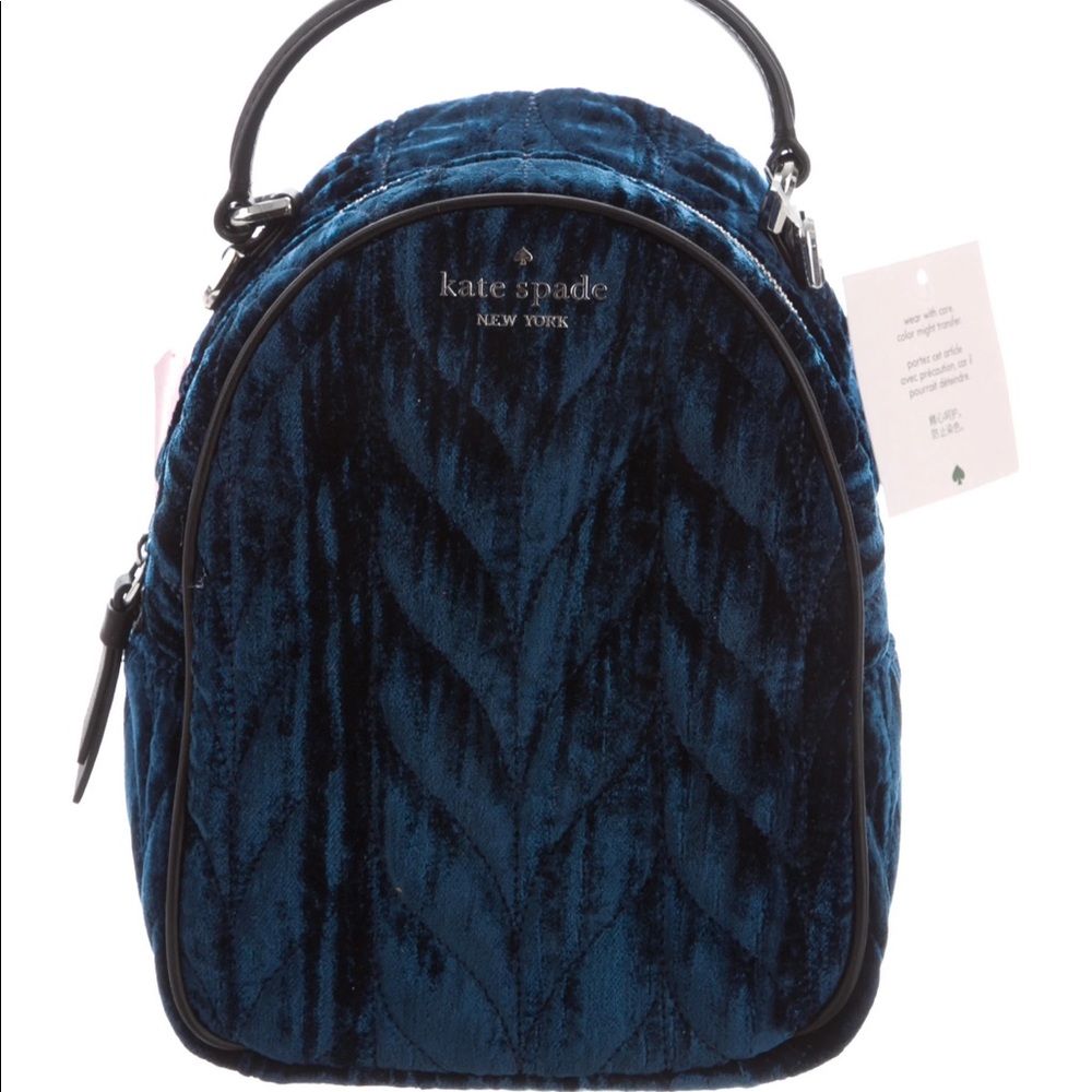 Kate Spade Blue Velvet Backpack